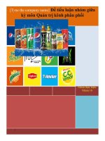 Đề tiểu luận nhóm giữa kỳ môn Quản trị kênh phân phối