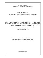 Đề tài tối ưu hóa mô hình quản lý và xử lý chất thải rắn cho đô thị du lịch ở việt nam – nghiên cứu điển hình cho thành phố hội an 