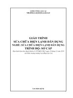 Giáo trình Sửa chữa điện lạnh dân dụng - Trường CĐ Cộng đồng Lào Cai