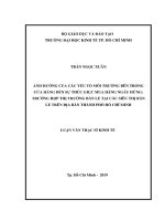 Luận văn Thạc sĩ Kinh tế: Ảnh hưởng của các yếu tố môi trường bên trong siêu thị đến sự thúc giục mua hàng ngẫu hứng - Trường hợp thị trường bán lẻ tại các siêu thị trên địa bàn