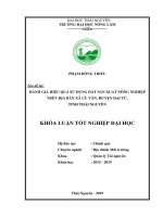 Khóa luận đánh giá hiệu quả sử dụng đất sản xuất nông nghiệp trên địa bàn xã cù vân, huyện đại từ, tỉnh thái nguyên 