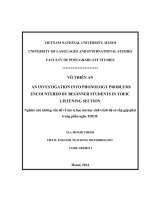Nghiên cứu những vấn đề về âm vị học mà học sinh trình độ sơ cấp gặp phải trong phần nghe toeic 