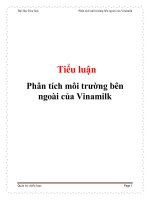 Tiểu luận phân tích môi trường bên ngoài của vinamilk 