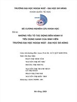 NHỮNG yêu tố tác ĐỘNG đến HÀNH VI TIÊU DÙNG XANH của SINH VIÊN TRƯỜNG đại học NGOẠI NGỮ   đại học đà NẴNG