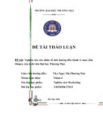 Nghiên cứu các nhân tố ảnh hưởng đến hành vi mua sắm shopee của sinh viên đại học thương mại 