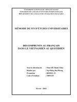 Des emprunts au françaisdans le vietnamien au quotidien 