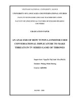 An analysis of how tywin lannister used conversational implicature to make threats in tv series game of thrones 