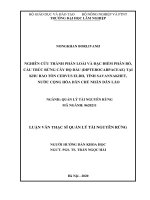 Luận văn Thạc sĩ Quản lý tài nguyên rừng: Nghiên cứu thành phần loài và đặc điểm phân bố, cấu trúc rừng cây họ Dầu (Dipterocarpaceae) tại khu bảo tồn Cervus Eldii, tỉnh Savanakhet,...