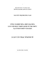 Luận văn thạc sĩ công nghiệp hóa, hiện đại hóa gắn với phát triển kinh tế tri thức tại tp  HCM đến năm 2025 