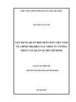 Luận án xây dựng quân đội nhân dân việt nam về chính trị hiện nay theo tư tưởng nhân văn quân sự hồ chí minh 