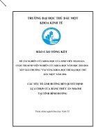 Các yếu tố ảnh hưởng đến quyết định lựa chọn cửa hàng thức ăn nhanh tại tỉnh bình dương 