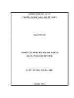 Luận văn Thạc sĩ Khoa học: Nghiên cứu tính chất hấp phụ As trên quặng pyrolusit biến tính