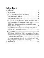 “Vấn đề thời cơ trong cách mạng tháng tám năm 1945 ở việt nam 