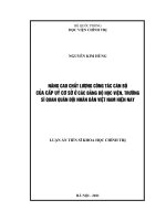 Luận án tiến sĩ nâng cao chất lượng công tác cán bộ của cấp uỷ cơ sở ở các đảng bộ học viện, trường sĩ quan quân đội 
