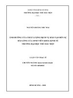 Ảnh hưởng của chất lượng dịch vụ đào tạo đến sự hài lòng của sinh viên khoa kinh tế trường đại học thủ dầu một  