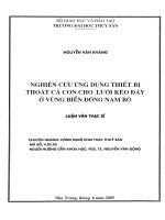 Nghiên cứu ứng dụng thiết bị thoát cá con cho lưới kéo đáy ở vùng biển đông nam bộ  
