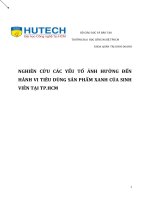 NGHIÊN cứu các yếu tố ẢNH HƯỞNG đến HÀNH VI TIÊU DÙNG sản PHẨM XANH của SINH VIÊN tại TP HCM 