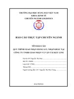 Báo cáo thực tập quy trình giao nhận hàng LCL nhập khẩu tại công ty TNHH giao nhận và vận tải key line 