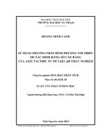 Luận văn Thạc sĩ Hóa học: Sử dụng phương pháp bình phương tối thiểu để đánh giá hằng số cân bằng của axit tactric từ dữ liệu pH thực nghiệm