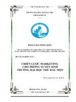 Chiến lược marketing cho phòng tuyển sinh trường đại học thủ dầu một  