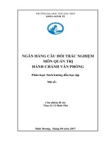 Ngân hàng câu hỏi trắc nghiệm môn quản trị hành chánh văn phòng  