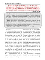 Đánh giá thực trạng hiệu quả tương tác giữa giảng viên và sinh viên trong quá trình dạy học các học phần thuộc bộ môn nghiệp vụ sư phạm ở trường Đại học Sư phạm TDTT Hà Nội
