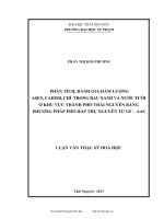 Luận văn Thạc sĩ Hoá học: Phân tích, đánh giá hàm lượng Asen, Cadimi, Chì trong rau xanh và nước tưới ở khu vực thành phố Thái Nguyên bằng phương pháp phổ hấp thụ nguyên tử không