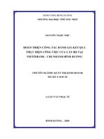 Hoàn thiện công tác đánh giá kết quả thực hiện công việc của cán bộ tại vietinbank   chi nhánh bình dương  