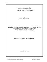 Luận văn Thạc sĩ Hoá học: Nghiên cứu thành phần hoá học cây Giảo cổ lam (Gynostemma pentaphyll Thunb.) họ Cucurbitaceae ở Bắc Kạn