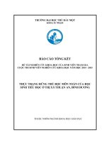 Thực trạng hứng thú học môn toán học của học sinh tiểu học ở thị xã thuận an, bình dương  