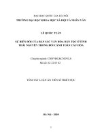 Sự biến đổi của bản sắc văn hóa dân tộc ở Tỉnh Thái Nguyên trong bối cảnh toàn cầu hóa