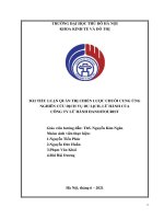 BÀI TIỂU LUẬN QUẢN TRỊ CHIẾN lược CHUỖI CUNG ỨNG NGHIÊN cứu DỊCH vụ DU LỊCH, lữ HÀNH của CÔNG TY lữ HÀNH HANOITOURIST 