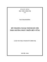 Luận văn thạc sĩ đô thị hóa ngoại thành hà nội theo hướng phát triển bền vững 