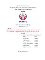 NHỮNG yếu tố ẢNH HƯỞNG đến QUYẾT ĐỊNH lựa CHỌN NGÀNH học của SINH VIÊN năm NHẤT TRƯỜNG đại học sư PHẠM kỹ THUẬT TP HCM 