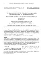 Tác động của đại dịch COVID-19 đến định hướng nghề nghiệp của hướng dẫn viên du lịch tại thành phố Đà Nẵng