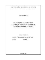 Luận án tiến sĩ đảng cộng sản việt nam lãnh đạo công tác xuất bản từ năm 1990 đến năm 2016 