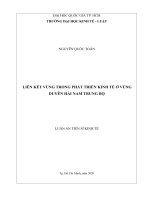 Luận án Tiến sĩ Kinh tế: Liên kết vùng trong phát triển kinh tế ở vùng Duyên hải Nam Trung Bộ