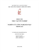 NGHIÊN cứu CÔNG NGHỆ bảo mật TRONG iot 