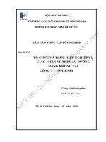 Tổ chức và thực hiện nghiệp vụ giao nhận nhập khẩu đường hàng không tại công ty TNHH NSX 