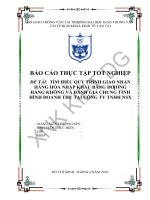 Tìm hiểu quy trình giao nhận hàng hóa nhập khẩu bằng đường hàng không và đánh giá chung tình hình doanh thu tại công ty TNHH NSX 