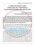 V.I.Lênin với cuộc đấu tranh chống quan liêu, tham nhũng và sự vận dụng của Đảng Cộng sản Việt Nam