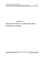 BÁO cáo THỰC tập tốt NGHIỆP  CÔNG TY cổ PHẦN THỰC PHẨM DINH DƯỠNG NUTIFOOD 