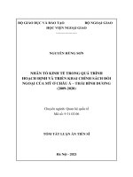 Tóm tắt Luận án Tiến sĩ Quan hệ quốc tế: Nhân tố kinh tế trong quá trình hoạch định và triển khai chính sách đối ngoại của Mỹ ở khu vực Châu Á – Thái Bình Dương (2009-2020)