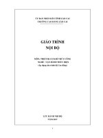 Giáo trình Thiết bị cơ khí thủy công (Nghề: Vận hành thủy điện) - Trường Cao Đẳng Lào Cai