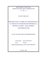 Luận văn thạc sĩ biện pháp nâng cao hiệu quả kinh doanh của các hộ sản xuất kinh doanh nghề dệt lụa phường vạn phúc quận hà đông thành phố hà nội 