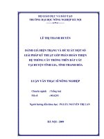 Luận văn thạc sĩ đánh giá hiện trạng và đề xuất một số giải pháp kỹ thuật góp phần hoàn thiện hệ thống cây trồng trên đất cát tại huyện tĩnh gia thanh hoá 