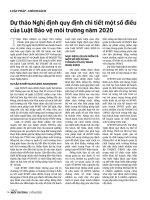 Dự thảo Nghị định quy định chi tiết một số điều của Luật Bảo vệ môi trường năm 2020