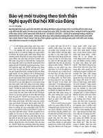 Bảo vệ môi trường theo tinh thần Nghị quyết Đại hội XIII của Đảng