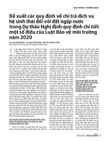 Đề xuất các quy định về chi trả dịch vụ hệ sinh thái đối với đất ngập nước trong Dự thảo Nghị định quy định chi tiết một số điều của Luật Bảo vệ môi trường năm 2020