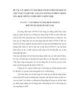 TÁC ĐỘNG CỦA ĐẠI DỊCH COVID 19 ĐỐI VỚI KINH TẾ VIỆT NAM. VẤN ĐỀ VIỆC LÀM CỦA NGƯỜI LAO ĐỘNG TRONG MÙA DỊCH, NHỮNG CƠ HỘI MỚI VÀ KIẾN NGHỊ